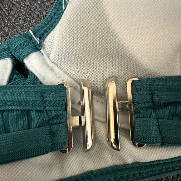 Teal blue bikini top with padding (XS) - Picture 2 of 3